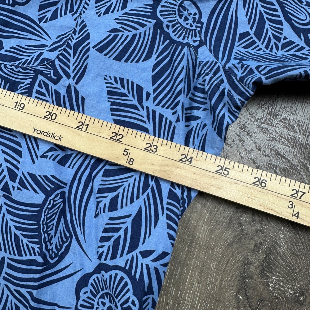 Bonobos Mens Blue Tropical Leaf Print Button Down Shirt XXL Standard Fit Cotton - Picture 7 of 8